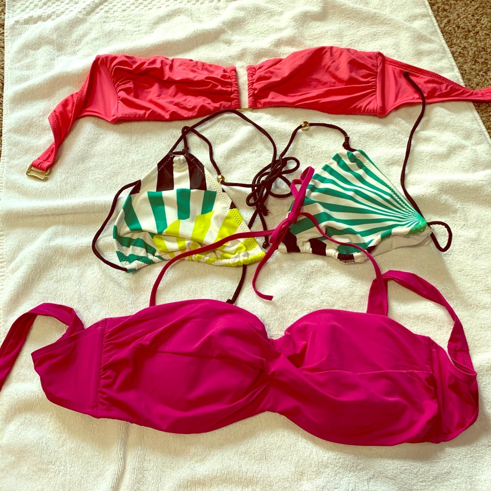 Set of 3 misc bikini tops fit XL or D cup